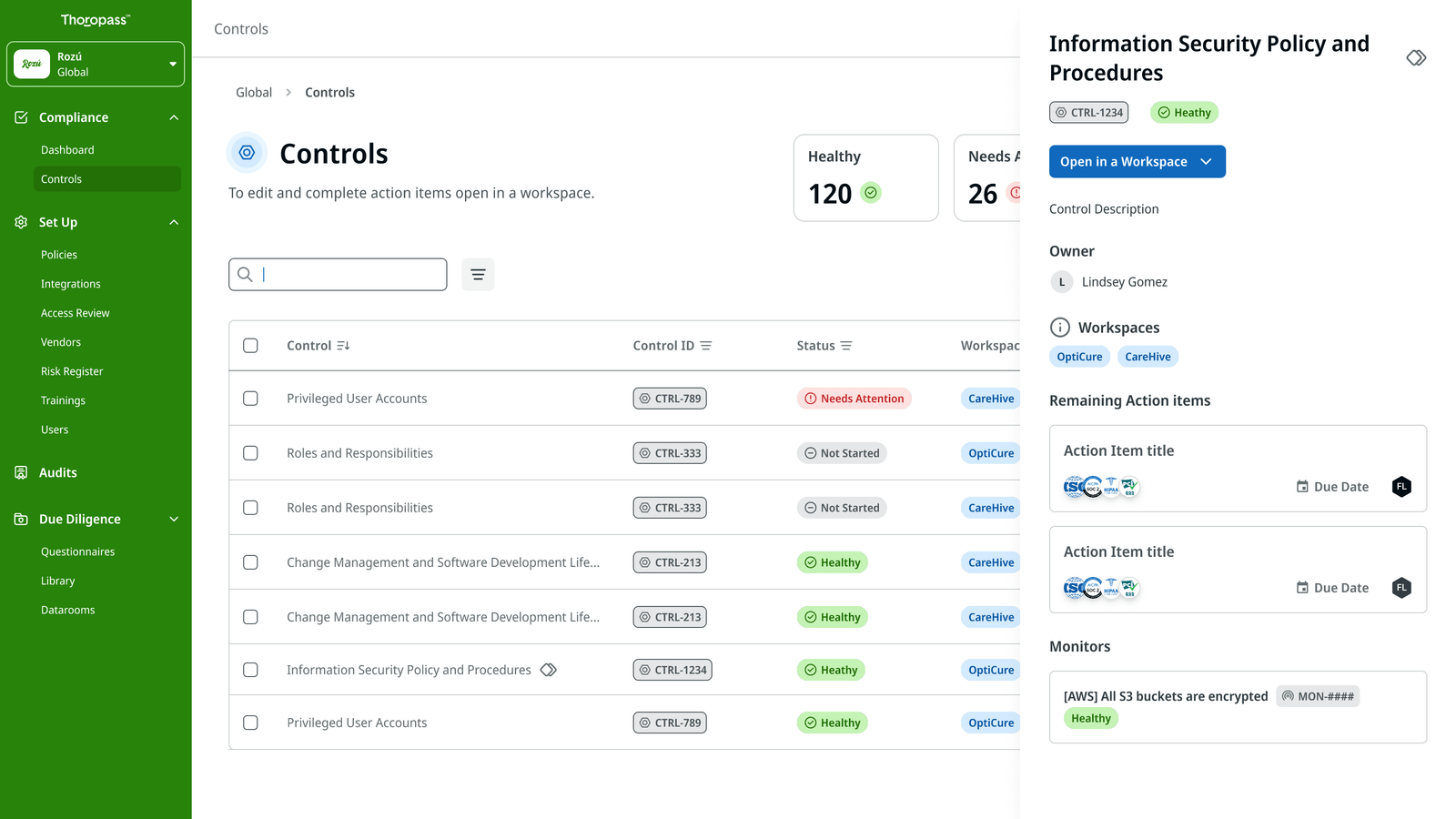 Control Detail Sharing